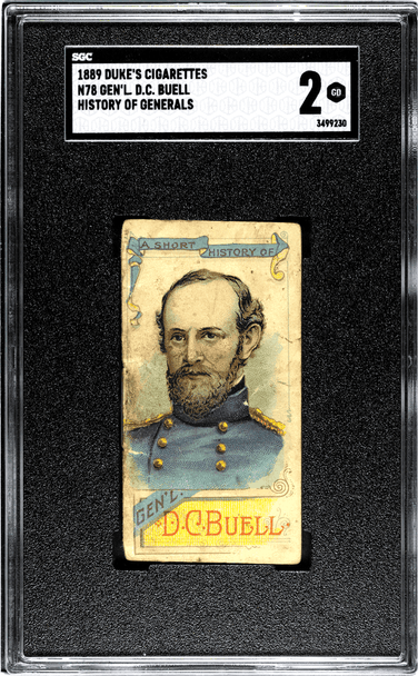 1889 Duke's Cigarettes General D.C. Buell N78 History Of Generals SGC 2 front of card