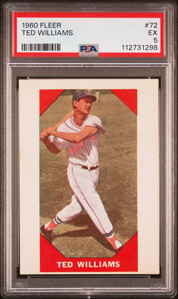 1960 Fleer Ted Williams #72 Boston Red Sox HOF PSA 5 front of card