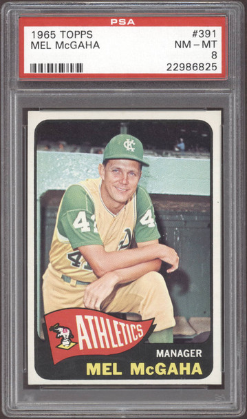 1965 Topps Mel McGaha #391 Kansas City Athletics PSA 8 front of card