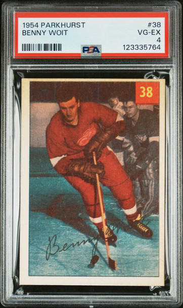 1954 Parkhurst Benny Woit #38 Detroit Red Wings PSA 4 front of card
