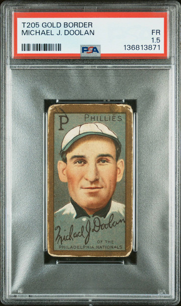 1911 T205 Michael Doolan Cycle Cigarettes Factory No. 25 Philadelphia Phillies PSA 1.5 front of card