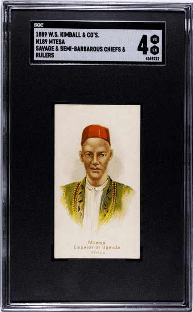 1889 W.S. Kimball & Co. Mtesa N189 Savage & Semi-Barbarous Cheifs & Rulers SGC 4 front of card