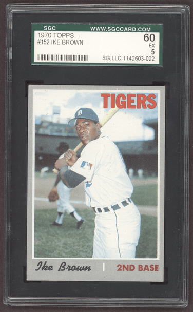 1970 Topps Ike Brown #152 Detroit Tigers RC SGC 5 front of card