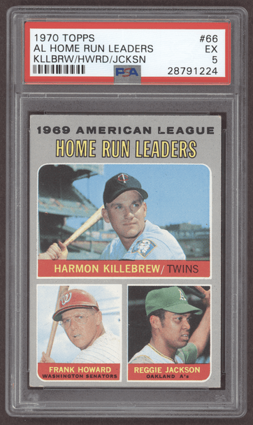 1970 Topps AL Home Run Leaders #66 HOF PSA 5 front of card
