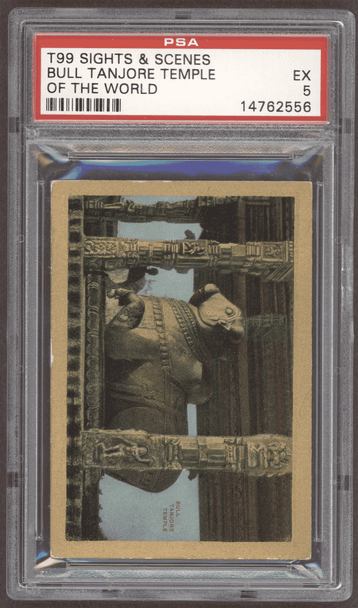 1911 T99 Bull Tanjore Temple Sights & Scenes Of The World Factory No. 17 PSA 5 front of card