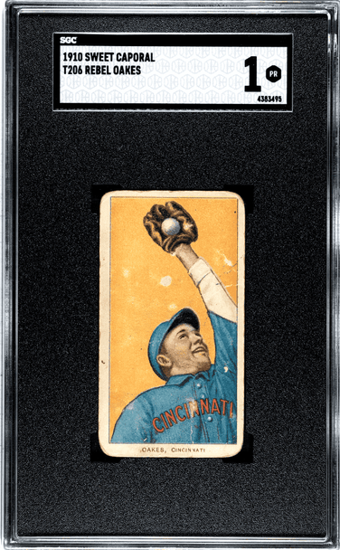 1910 T206 Rebel Oakes Sweet Caporal 350 Factory No. 30 Cincinnati SGC 1 front of card