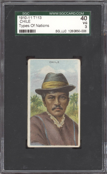 1910 T113 Chile Types Of Nations Factory No. 240 SGC 3 front of card