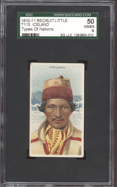 1910 T113 Iceland Types Of Nations Factory No. 606 SGC 4 front of card