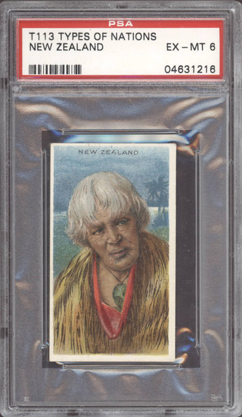 1910 T113 New Zealand Types Of Nations Factory No. 593 PSA 6 front of card