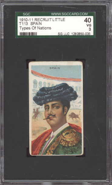 1910 T113 Spain Types Of Nations Factory No. 606 SGC 3 front of card