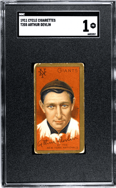 1911 T205 Arthur Devlin Cycle Cigarettes Factory No. 25 New York Nat'l SGC 1 front of card
