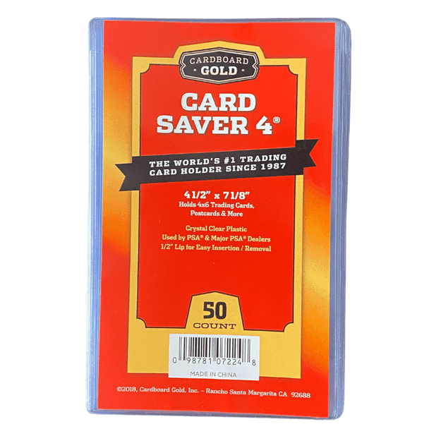 Cardboard Gold Card Saver 4 (50 Ct.) retail package front, detail view