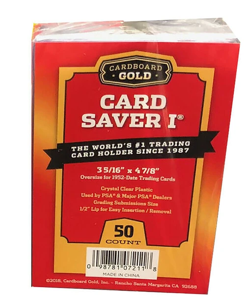 Cardboard Gold Card Saver 1s (50ct) sealed retail package front, detail view