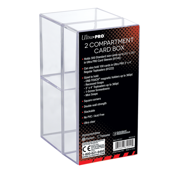 Ultra Pro 2-Compartment Clear Plastic Box