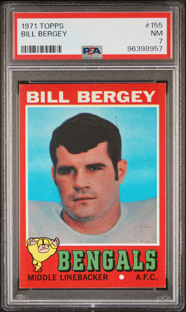 1971 Topps Bill Bergey #155 Cincinnati Bengals PSA 7 front of card