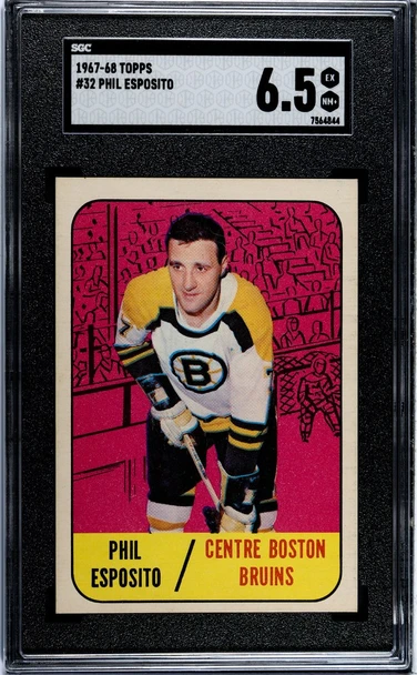 1967-68 Topps Phil Esposito #32 Boston Bruins HOF SGC 6.5 front of card