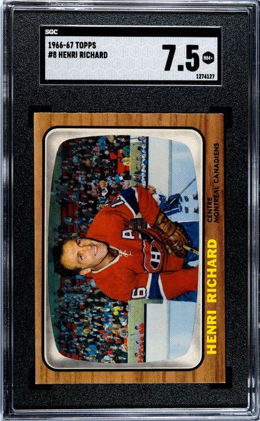 1966-67 Topps Henri Richard #8 Montreal Canadiens HOF SGC 7.5 front of card