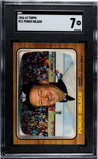 1966-67 Topps Punch Imlach #11 Toronto Maple Leafs HOF SGC 7 front of card