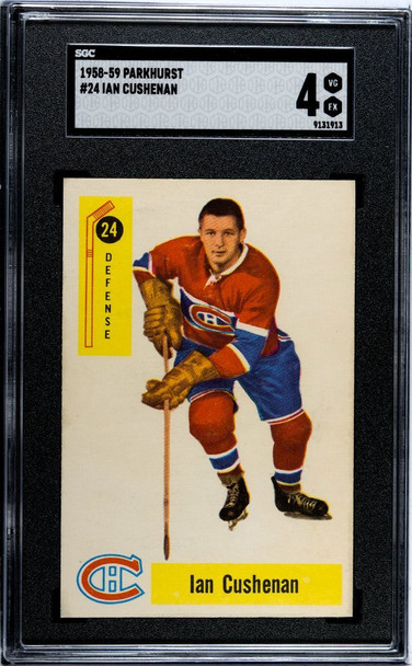 1958-59 Parkhurst Ian Cushenan #24 Montreal Canadiens RC SGC 4 front of card