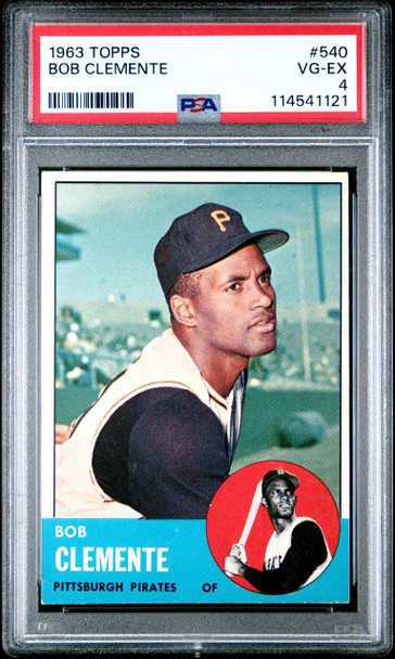 1963 Topps Bob Clemente #540 Pittsburgh Pirates HOF PSA 4 front of card