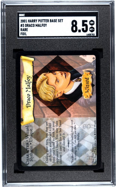 2001 WOTC Harry Potter Draco Malfoy #3 Foil SGC 8.5 front of card