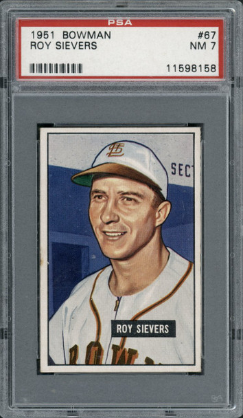 1951 Bowman Roy Sievers #67 St. Louis Browns PSA 7 front of card
