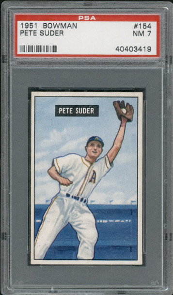 1951 Bowman Pete Suder #154 Philadelphia Athletics PSA 7 front of card