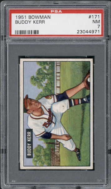 1951 Bowman Buddy Kerr #171 Boston Braves PSA 7 front of card