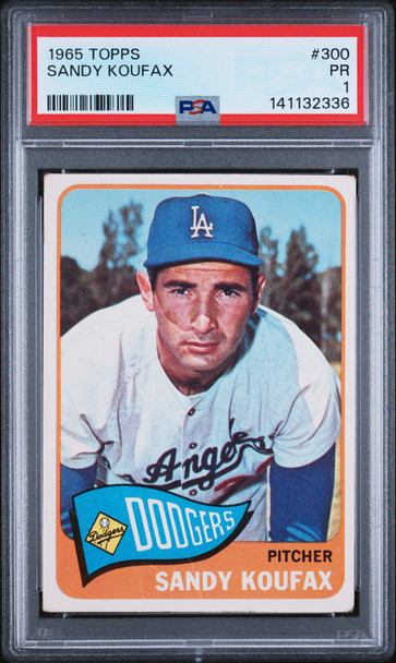 1965 Topps Sandy Koufax #300 HOF PSA 1 front of card