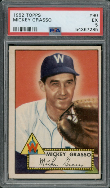 1952 Topps Mickey Grasso #90 Washington Senators PSA 5 front of card