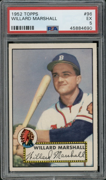 1952 Topps Willard Marshall #96 Boston Braves PSA 5 front of card