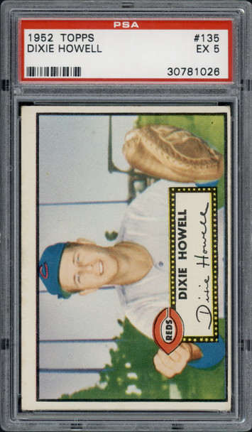 1952 Topps Dixie Howell #135 Cincinnati Reds PSA 5 front of card