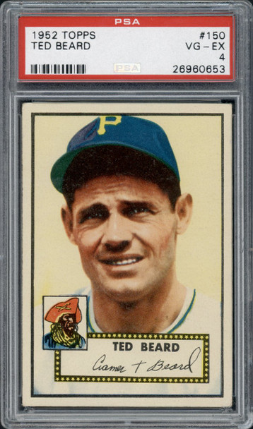 1952 Topps Ted Beard #150 Pittsburgh Pirates PSA 4 front of card