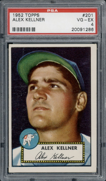 1952 Topps Alex Kellner #201 Philadelphia Athletics PSA 4 front of card