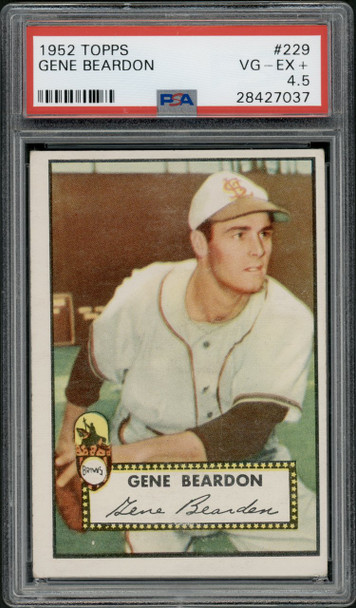 1952 Topps Gene Bearden #229 St. Louis Browns PSA 4.5 front of card