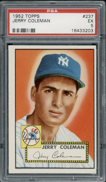 1952 Topps Jerry Coleman #237 New York Yankees PSA 5 front of card
