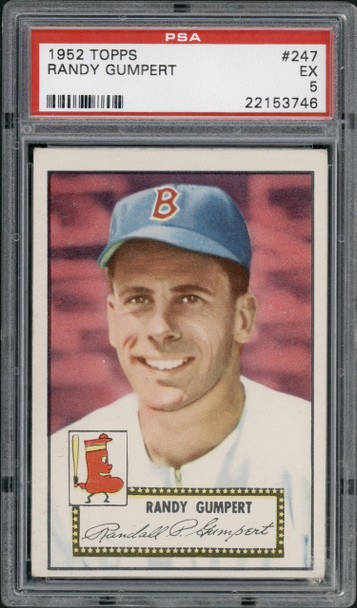 1952 Topps Randy Gumpert #247 Boston Red Sox PSA 5 front of card
