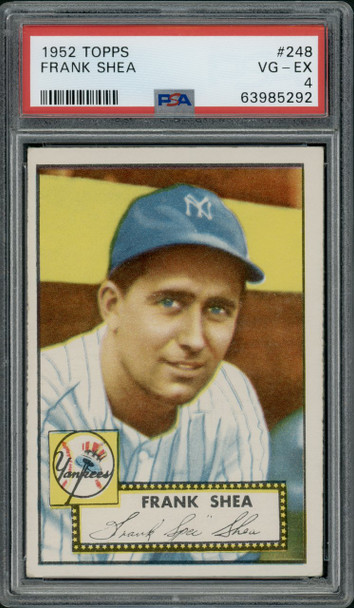 1952 Topps Frank Shea #248 Washington Senators PSA 4 front of card