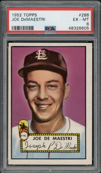 1952 Topps Joe DeMaestri #286 St. Louis Browns RC PSA 6 front of card