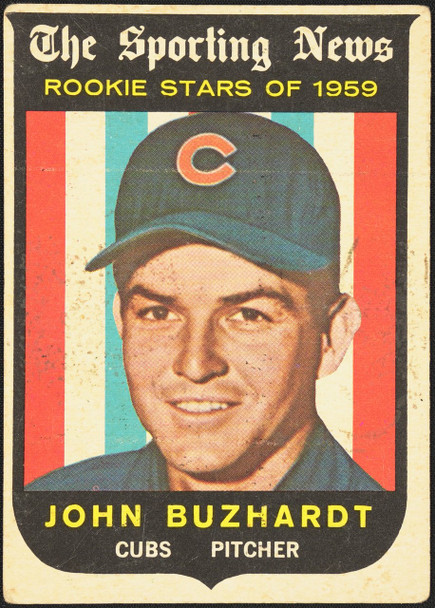 1959 Topps John Buzhardt #118 Rookie Stars Chicago Cubs RC Good R100045 front of card