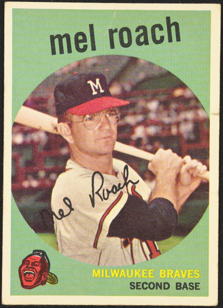 1959 Topps Mel Roach #54 Milwaukee Braves VG-EX R100063 front of card