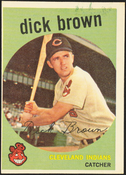 1959 Topps Dick Brown #61 Cleveland Indians Low Grade - Marks R100065 front of card