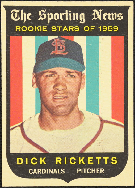 1959 Topps Dick Ricketts #137 Rookie Stars St. Louis Cardinals RC Low Grade - Creases front of card