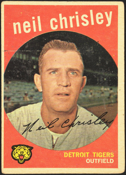 1959 Topps Neil Chrisley #189 Detroit Tigers Poor R100082 front of card