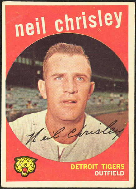 1959 Topps Neil Chrisley #189 Detroit Tigers Low Grade - Marks R100093 front of card