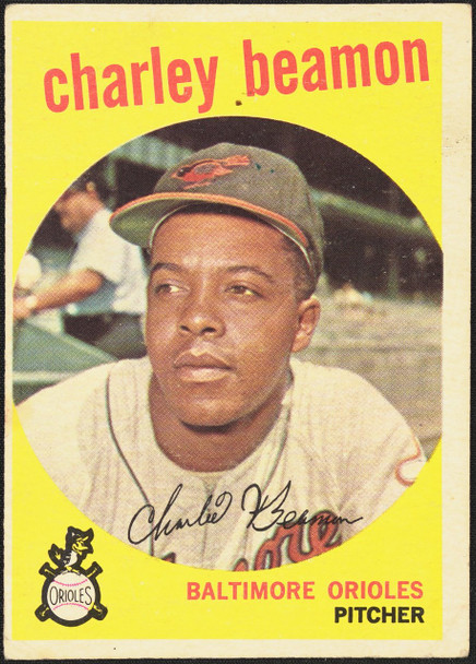 1959 Topps Charley Beamon #192 Baltimore Orioles RC VG — Example A front of card