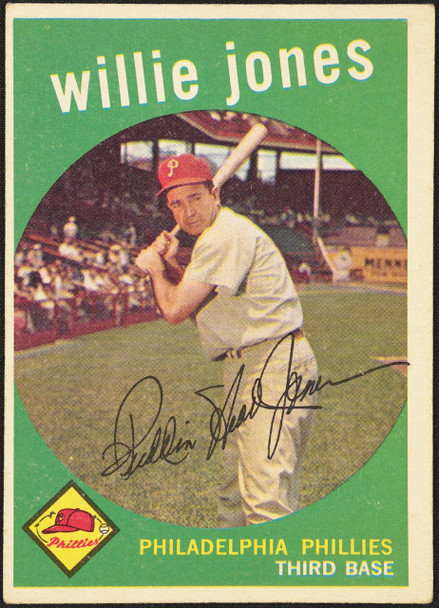 1959 Topps Willie Jones #208 White Back Philadelphia Phillies VG-EX R100101 front of card
