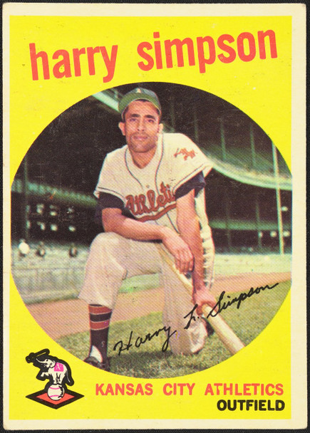 1959 Topps Harry Simpson #333 Kansas City Athletics VG-EX R100108 front of card
