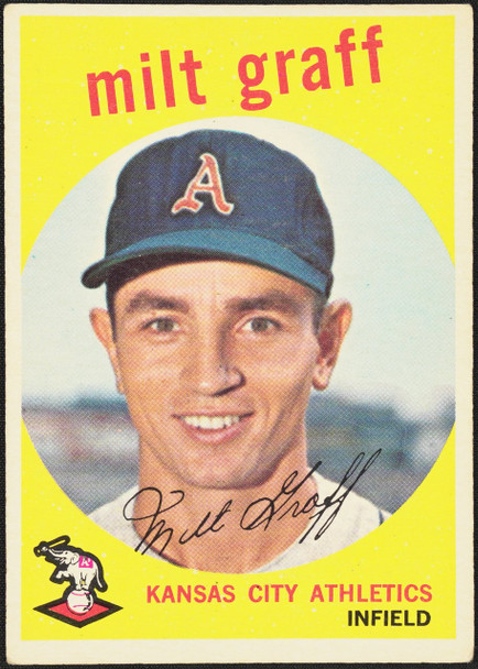 1959 Topps Milt Graff #182 Kansas City Athletics VG-EX R100125 front of card