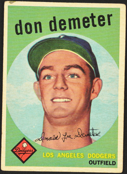 1959 Topps Don Demeter #324 Los Angeles Dodgers Fair R100128 front of card